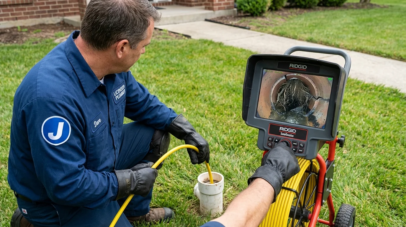 Sewer camera inspection being performed by Johns Plumbing LLC in Mound City